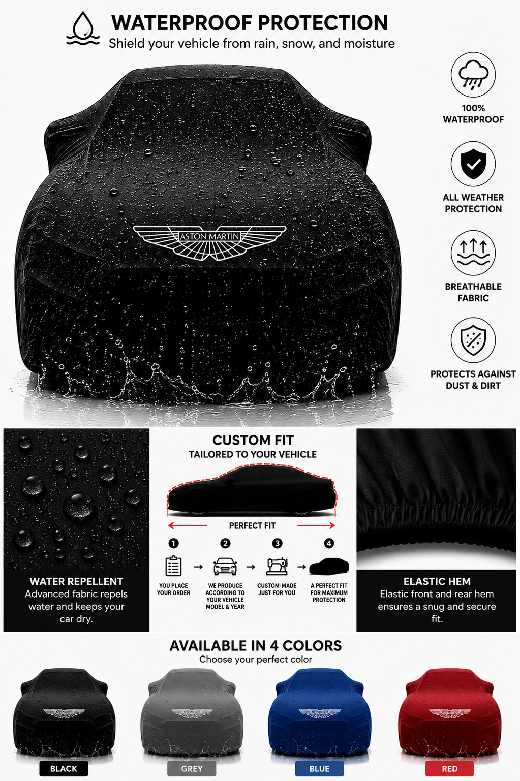 Aston Martin maßgefertigte Outdoor-Autoabdeckung