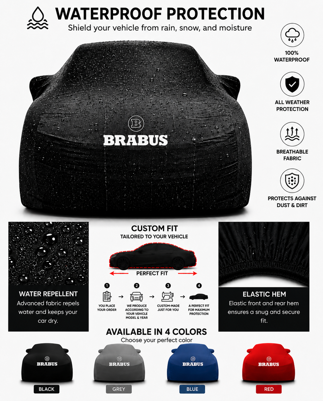 Brabus maßgefertigte Outdoor-Autoabdeckung