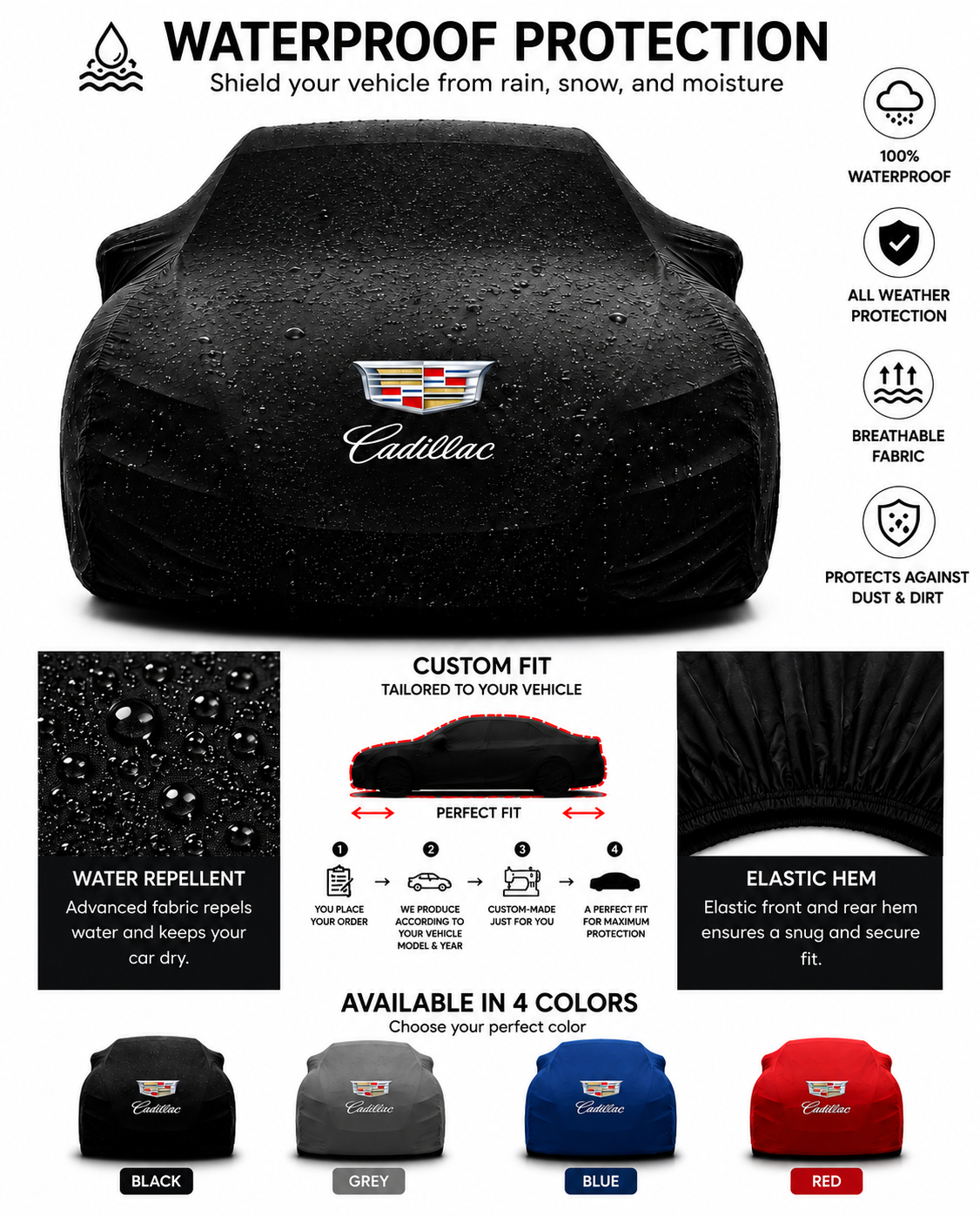 Cubierta exterior para coche a medida Cadillac