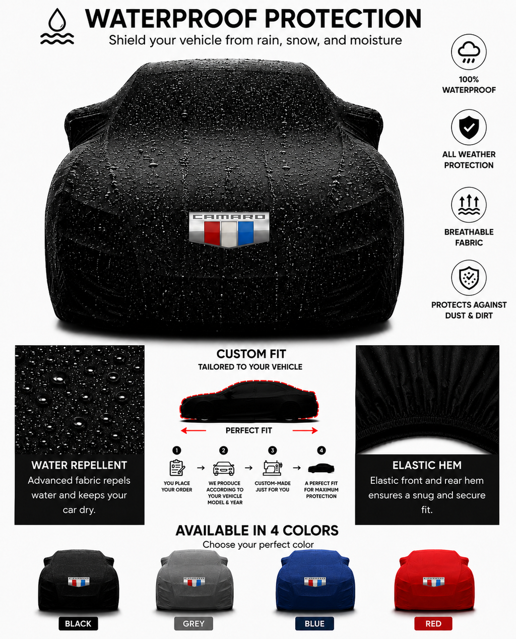 Cubierta exterior para coche a medida Camaro