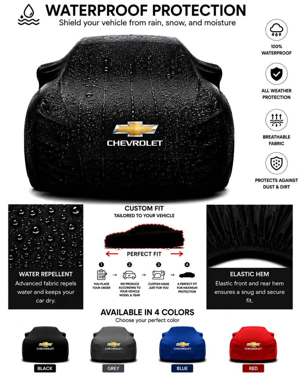 Chevrolet maßgefertigte Outdoor-Autoabdeckung