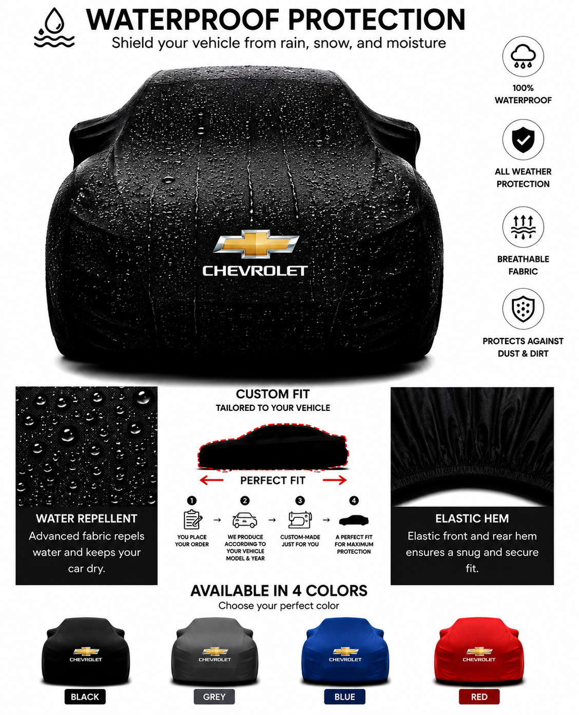 Chevrolet maßgefertigte Outdoor-Autoabdeckung