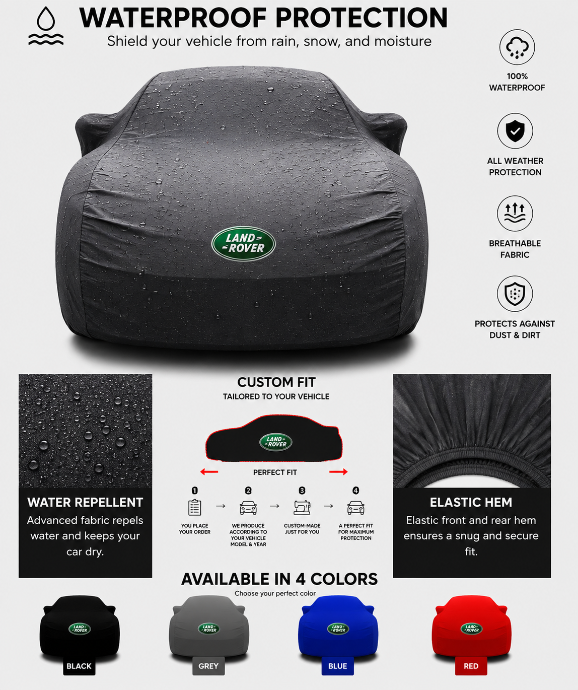 Cubierta exterior para coche a medida Land Rover - Range Rover