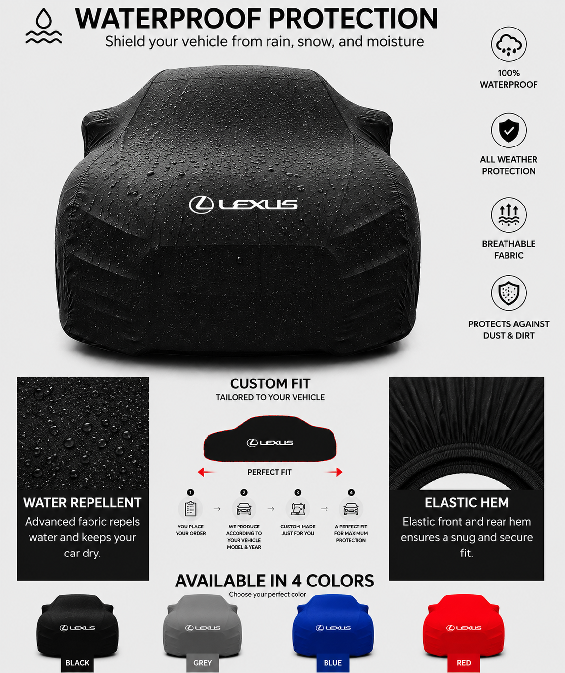 Lexus maßgefertigte Outdoor-Autoabdeckung