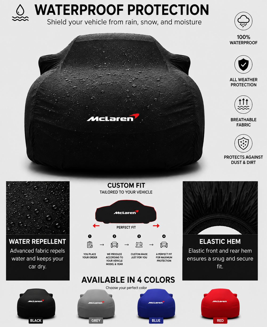 Mclaren maßgefertigte Outdoor-Autoabdeckung