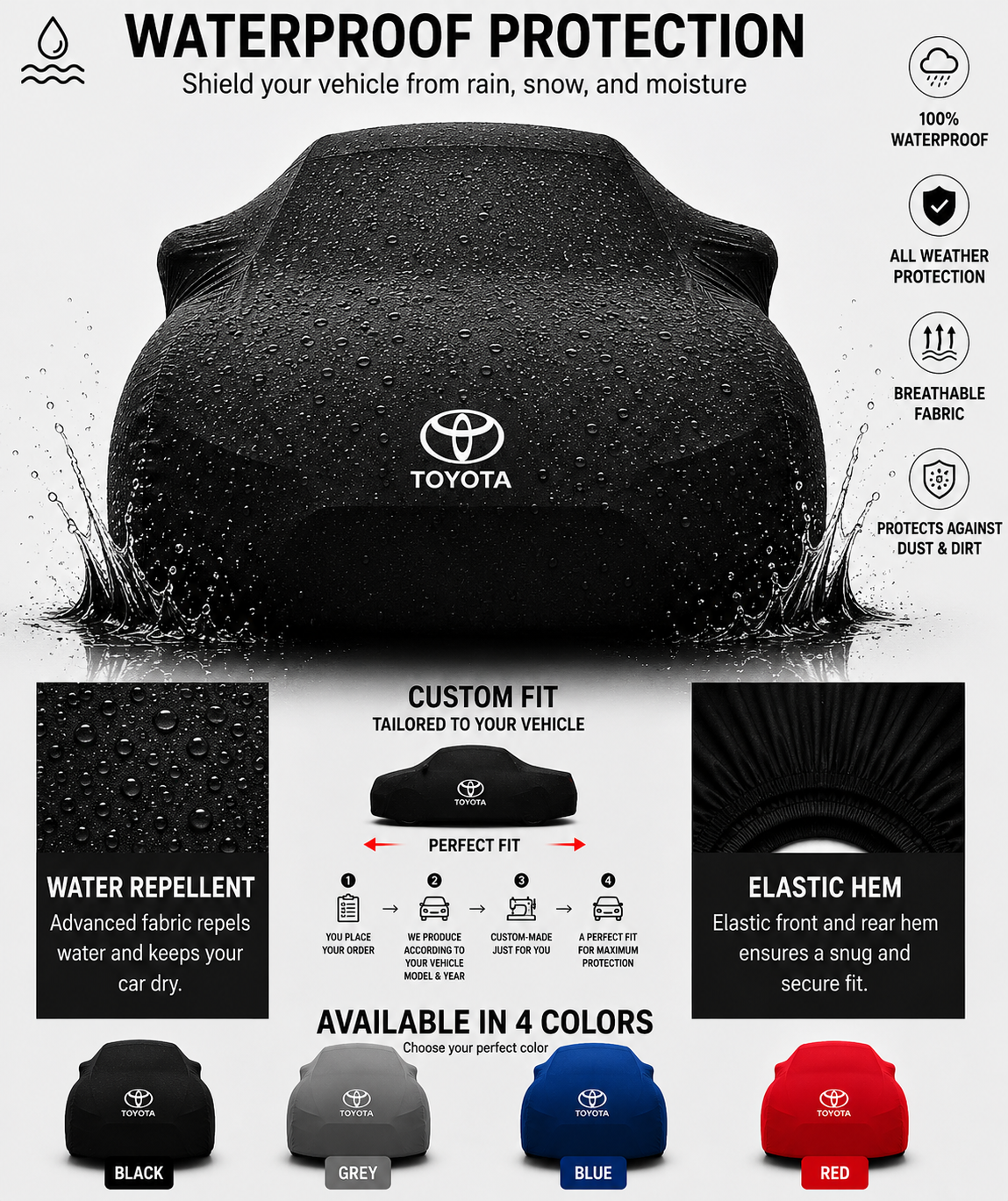 Toyota maßgefertigte Outdoor-Autoabdeckung